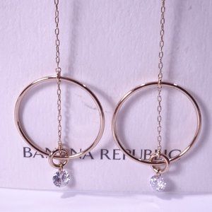 Banana Republic Modern Cirlces Crytsal Drop Earrings NWT 48
